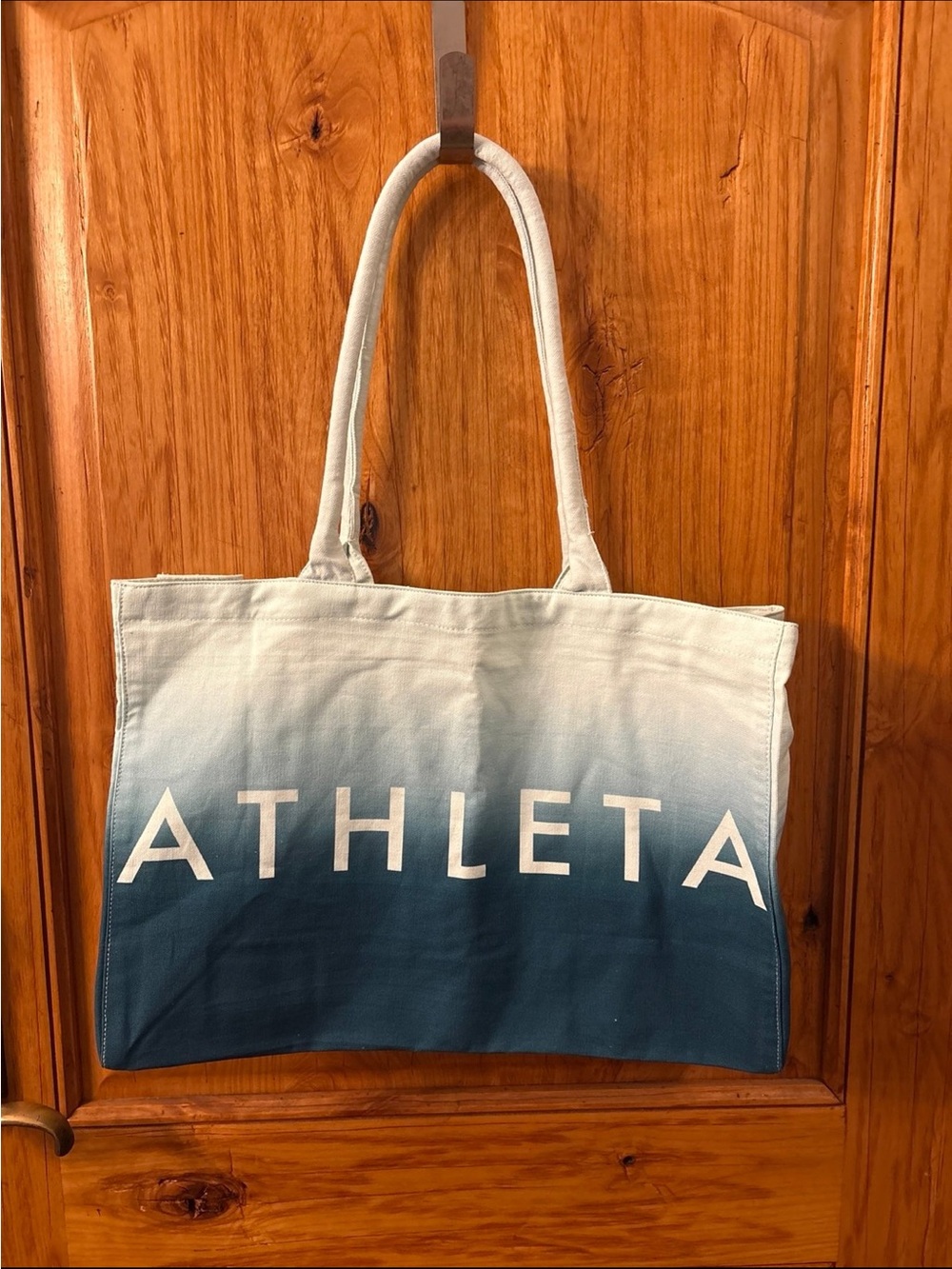 Athleta Ombre Light-to-Dark Blue Canvas Tote
